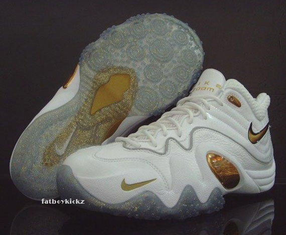 Nike Zoom Uptempo V Premium - White - Metallic Gold