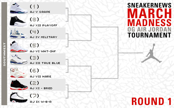 Sneaker News March Madness OG Air Jordan Tournament – Round 1 Voting – Southwest