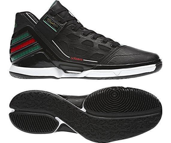 Adidas Adizero Rose 2.0 Black Red Green 01