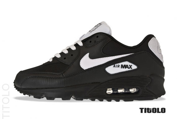 Nike Air Max 90 Black White Croc Mudguard 03