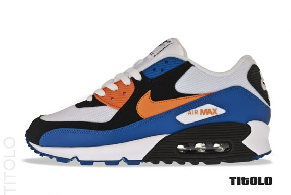 Nike Air Max 90 White Bright Mandarin Black Mets Titolo 02