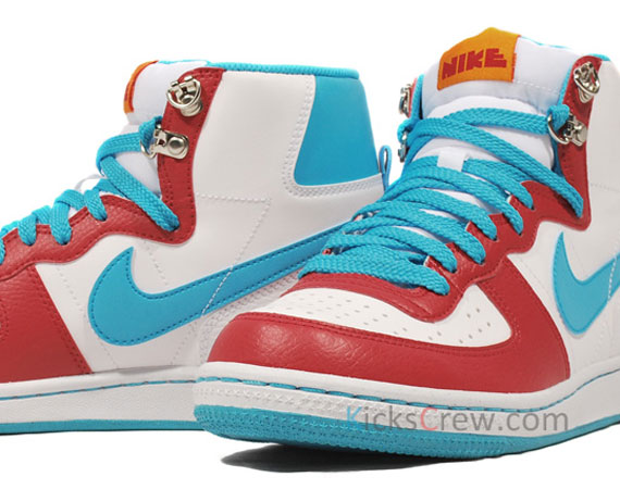 Nike WMNS Terminator High Basic – White – Chlorine Blue – Red – Orange