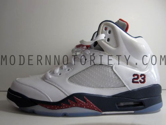 Air Jordan V 5 White Varsity Red Midnight Navy 06