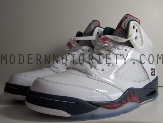 Air Jordan V 5 White Varsity Red Midnight Navy 10