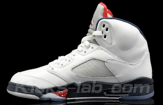 Air Jordan V White Midnight Navy Varsity Red Kickslab 10