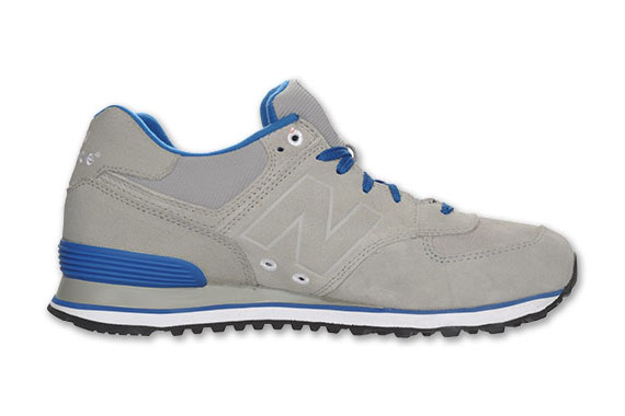 New Balance 574 Suede Grey Blue Red 06