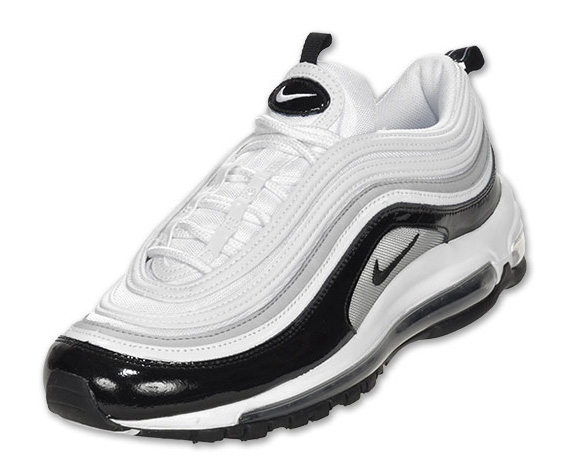 Nike Air Max 97 White Black Patent Silver Finishline 01