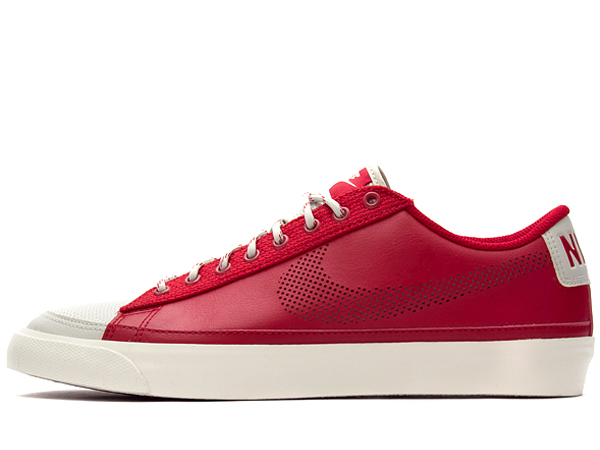 Nike Blazer Low Perforated Swoosh Varsity Red Light Bone 1
