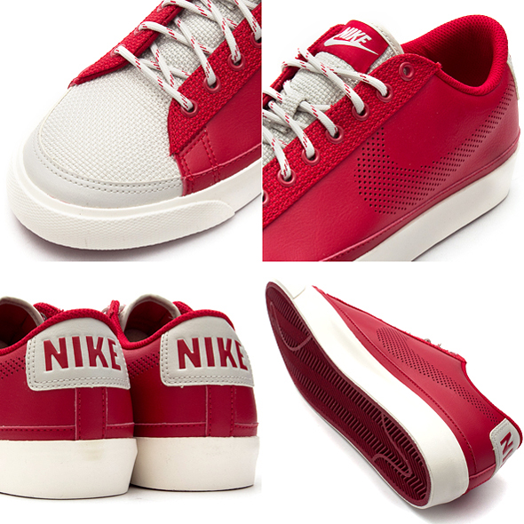 Nike Blazer Low Perforated Swoosh Varsity Red Light Bone 3