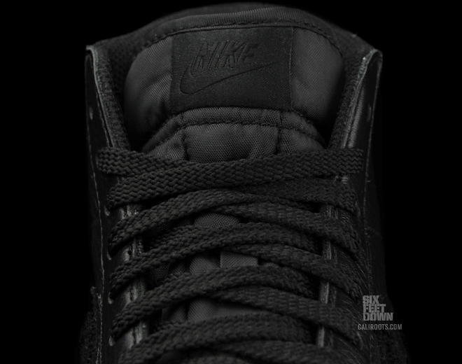 Nike Blazer Mid Premium Black Tumbled Leather Chenille 6