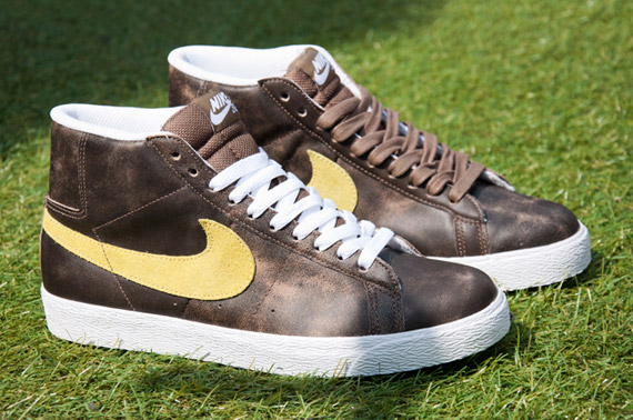 Nike Sb Blazer Brown Distressed Leather June 2011 2