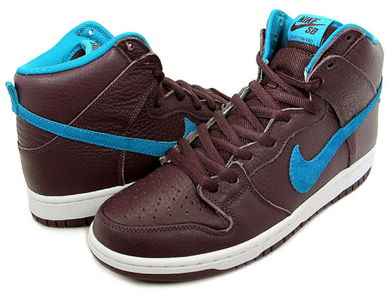 Nike Sb Dunk High Deep Burgundy Aquamarine 3