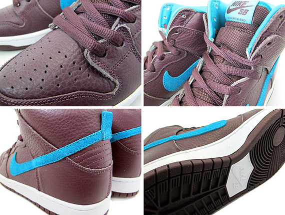 Nike Sb Dunk High Deep Burgundy Aquamarine 4