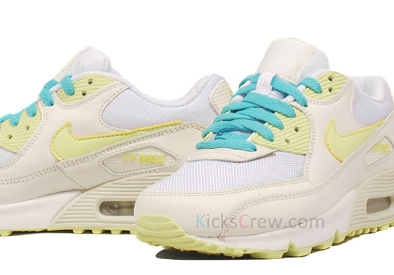 Nike Wmns Air Max 90 Sail Citrine Yellow Mineral Blue