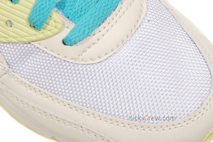 Nike Womens Air Max 90 Sail Citrine Yellow Mineral Blue 5