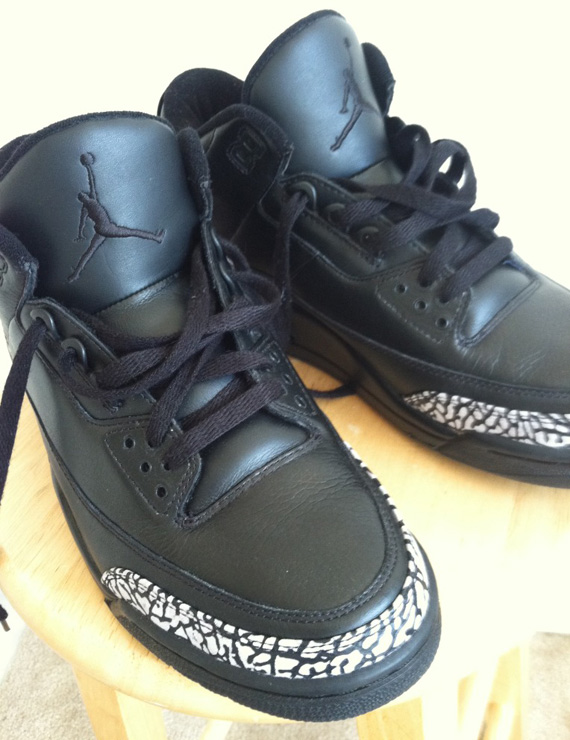 Air Jordan Iii Black Leather Cement Holiday 2008 Sample 03