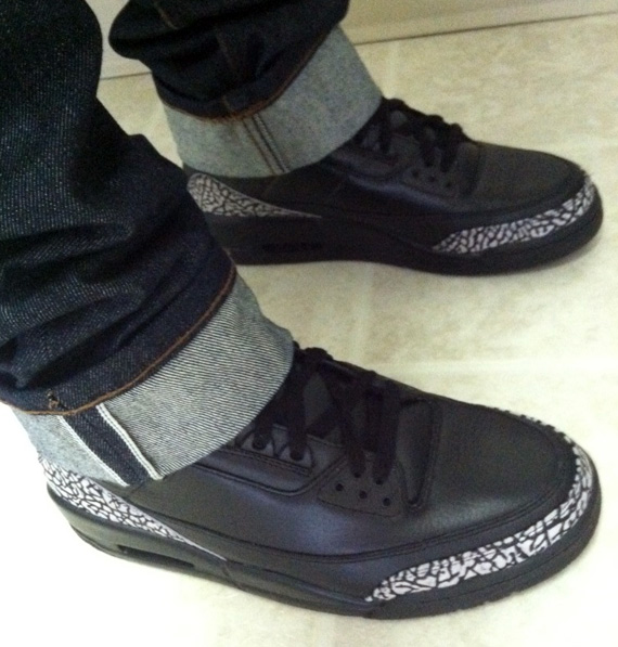 Air Jordan Iii Black Leather Cement Holiday 2008 Sample 05