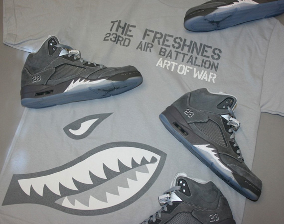 Air Jordan V 'Wolf Grey' T-Shirts by The Freshnes