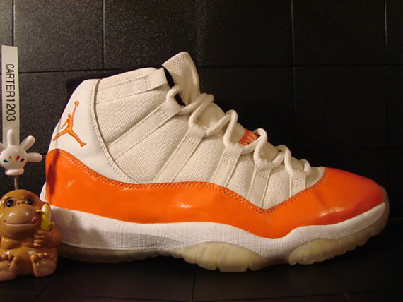 Air Jordan Xi Orange White Unreleased Sample 01