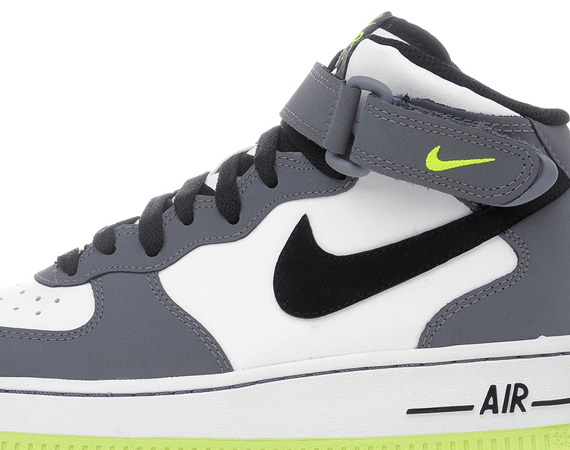 Nike Air Force 1 Mid - White - Black - Grey - Volt