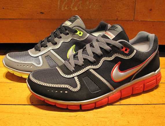 Nike Free Waffle AC - Black - Red + Grey - Neon