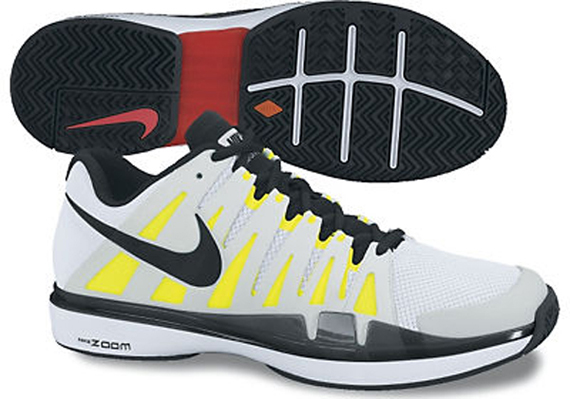 Nike Zoom Vapor 9 Tour Roger Federer White Pure Platinum Volt Black Spring 2012