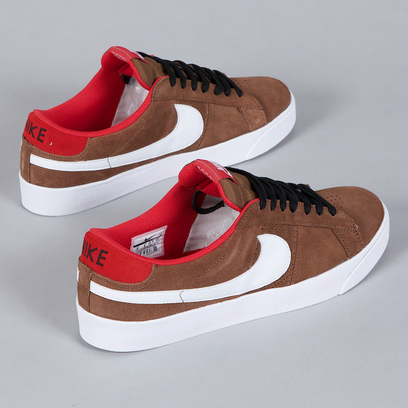 Nike Sb Blazer Low Bison White Sport Red  694