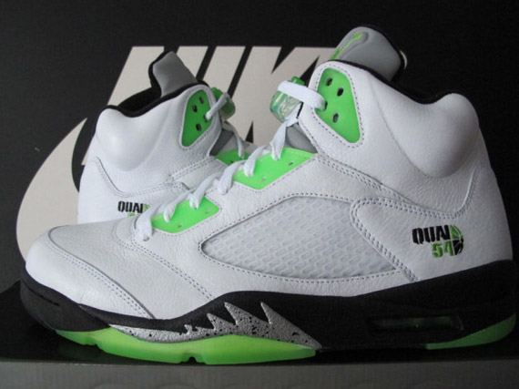 Air Jordan V Quai 54 White Radiant Green Black 3