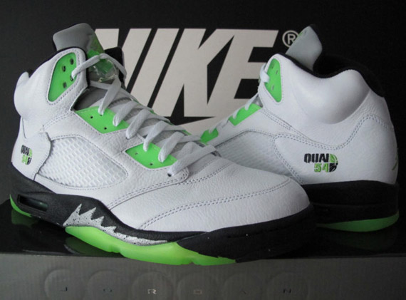 Air Jordan V Quai 54 White Radiant Green Black 4