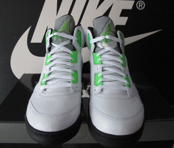 Air Jordan V Quai 54 White Radiant Green Black 5