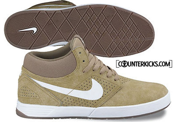 Nike Sb Paul Rodriguez 5 Mid Hay Sandalwood Gum Dark Brown White Spring 2012