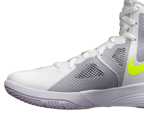 Nike Zoom Hyperfuse 2011 White Metallic Luster Wolf Grey Volt Team Red 07