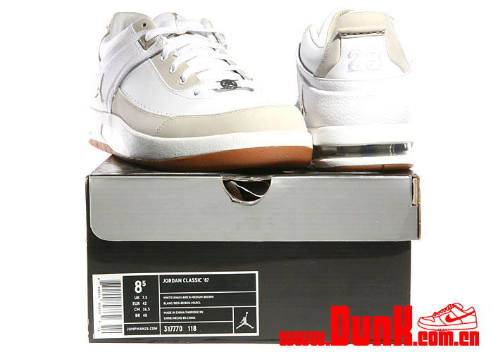 Jordan Classic 87 White Khaki Birch Medium Brown Gum 7