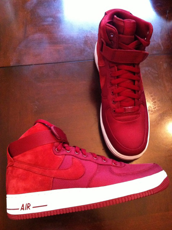 Nike Air Force 1 High Premium Team Red White 2