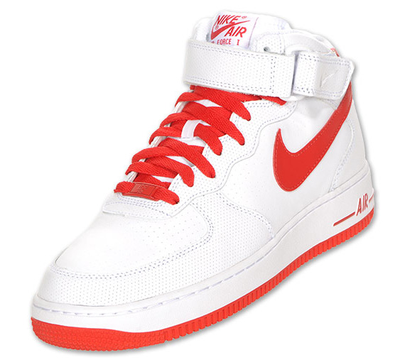 Nike Air Force 1 Mid Perf White Varsity Red 01