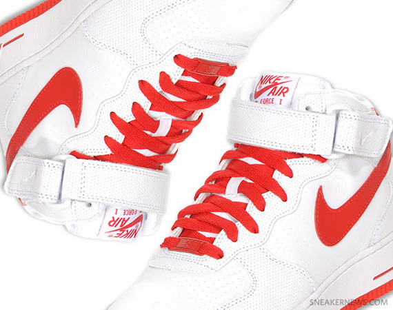 Nike Air Force 1 Mid Perf White Varsity Red 03