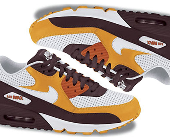 Nike Air Max 90 – Burgundy – White – Orange