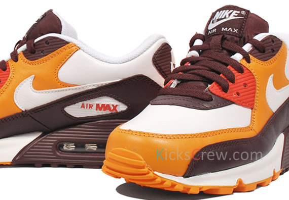 Nike Air Max 90 Burgundy White Orange