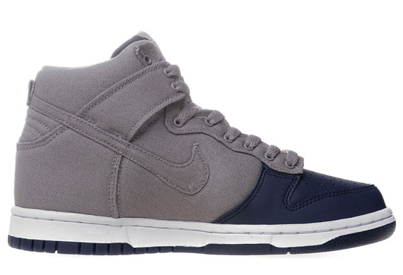 Nike Dunk High Gs Navy Beige Canvas 02