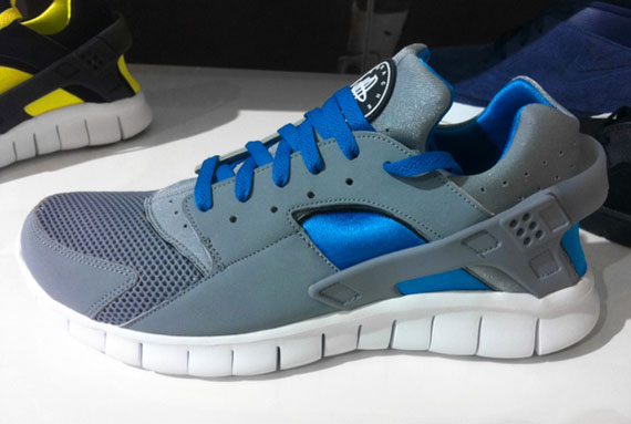 Nike Huarache Free 2012 Grey Blue Black Yellow 02