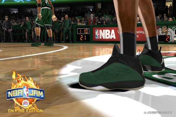 Air Jordan 2011 Ray Allen Green Black Pe Nba Jam 01