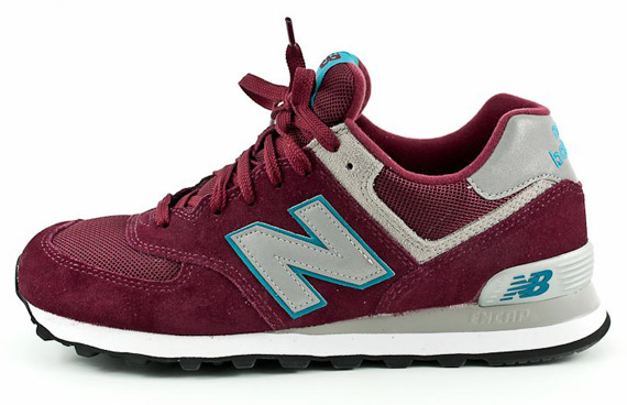 New Balance 574 Burgeundy Grey Teal 2