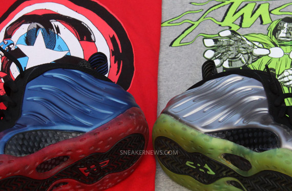 Nike Air Foamposite One Captain America Dr Doom Sole Swap Customs 1