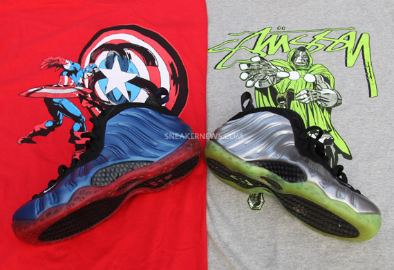 Nike Air Foamposite One Captain America Dr Doom Sole Swap Customs 3