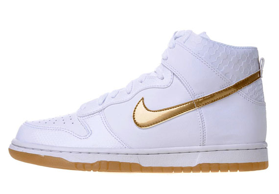 Nike Dunk High Gs White Metallic Gold Jd 06