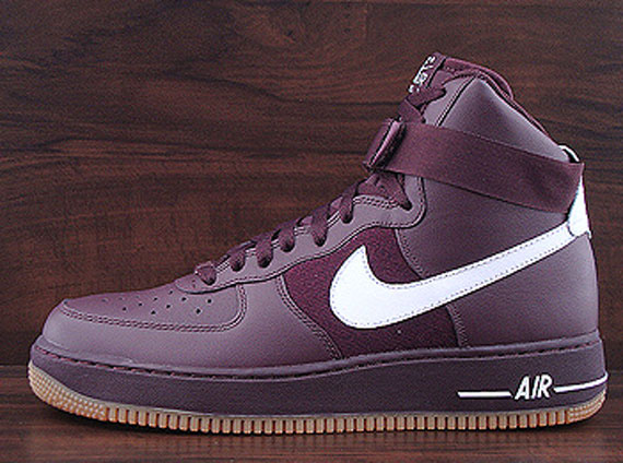 Nike Af1 High Burgundy Gum 02