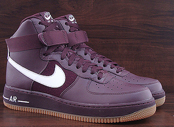 Nike Af1 High Burgundy Gum 04