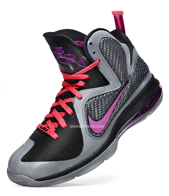 Nike Lebron 9 Cool Grey Vivid Grey Black Cherry 07