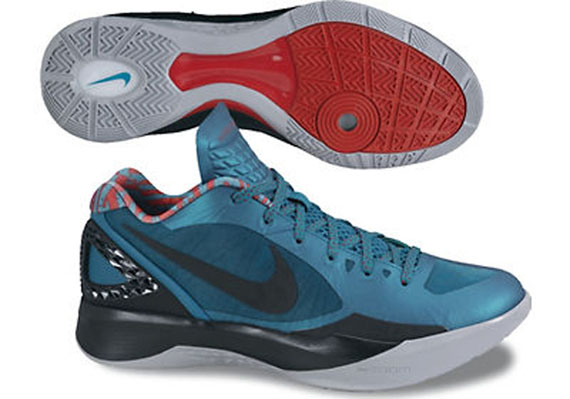 Nike Zoom Hyperdunk 2011 Lush Teal Challenge Red Wolf Grey Black