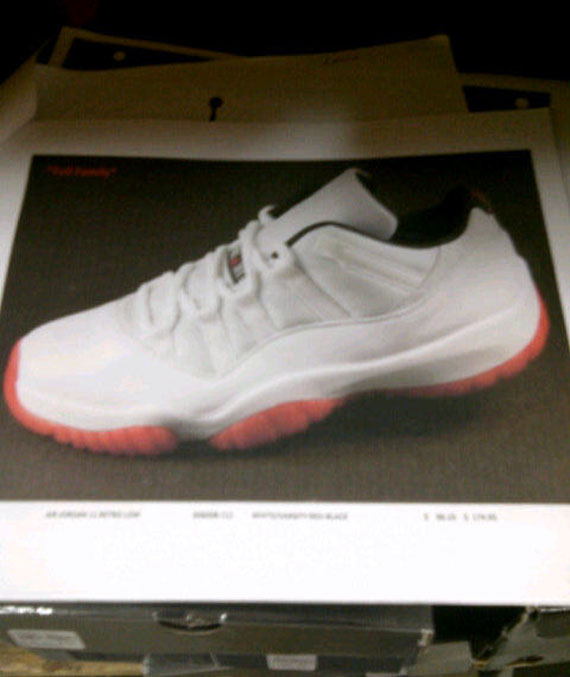 Air Jordan Xi Low White Black Red 2